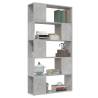 Book Cabinet Room Divider - Concrete Grey 80x24x155 cm