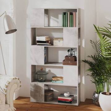 Book Cabinet Room Divider - Concrete Grey 80x24x155 cm