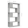 Book Cabinet Room Divider - Concrete Grey 80x24x155 cm