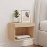 Stylish Bedside Cabinet with LED Lights - Sonoma Oak