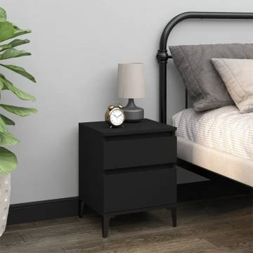 Stylish Black Bedside Cabinets - 2 pcs | HipoMarket