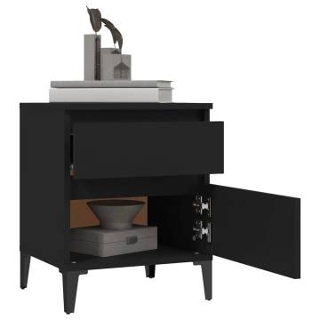 Stylish Black Bedside Cabinets - 2 pcs | HipoMarket