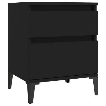 Stylish Black Bedside Cabinets - 2 pcs | HipoMarket