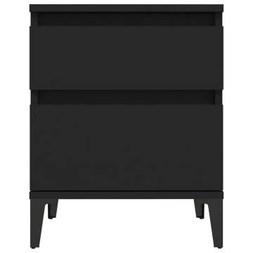 Stylish Black Bedside Cabinets - 2 pcs | HipoMarket