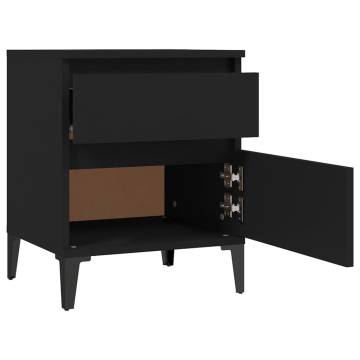 Stylish Black Bedside Cabinets - 2 pcs | HipoMarket