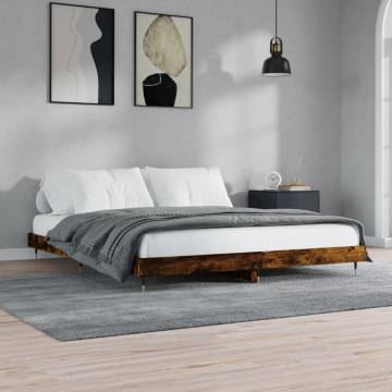 Smoked Oak Super King Bed Frame 180x200 cm | Hipomarket