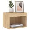 Stylish Bedside Cabinet with LED Lights - Sonoma Oak