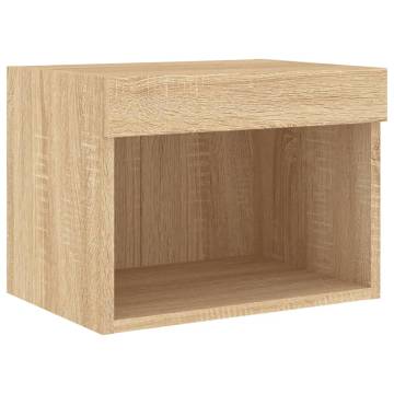 Stylish Bedside Cabinet with LED Lights - Sonoma Oak