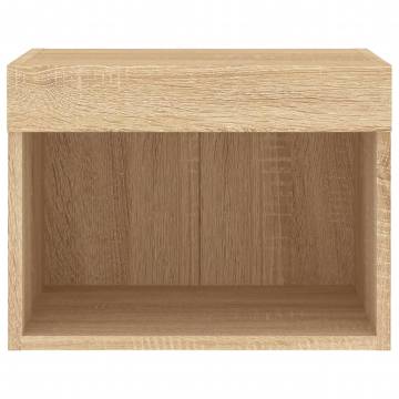 Stylish Bedside Cabinet with LED Lights - Sonoma Oak