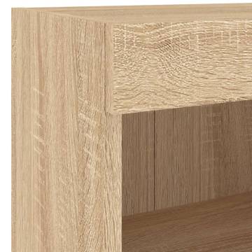 Stylish Bedside Cabinet with LED Lights - Sonoma Oak