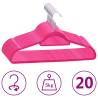 20 Pcs Anti-slip Pink Velvet Clothes Hanger Set - Durable & Stylish