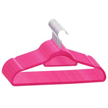 20 Pcs Anti-slip Pink Velvet Clothes Hanger Set - Durable & Stylish