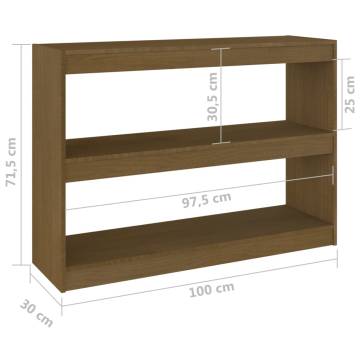 Honey Brown Book Cabinet Room Divider - 100x30x71.5 cm