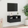 Black TV Wall Cabinet 60x30x30 cm | Engineered Wood Storage