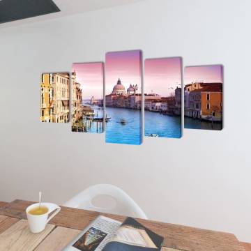 Canvas Wall Print Set Venice - 5 Panels 200x100 cm | HiPo Market