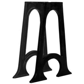 Industrial Cast Iron Dining Table Legs with Arched Base - 2 pcs