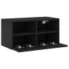 Black TV Wall Cabinet 60x30x30 cm | Engineered Wood Storage