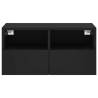 Black TV Wall Cabinet 60x30x30 cm | Engineered Wood Storage