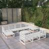 11 Piece Garden Lounge Set Solid Pinewood Colour white Cushion included no Number of 1 