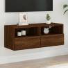 TV Wall Cabinet Brown Oak 80x30x30 cm Engineered Wood Colour brown oak Quantity in Package 1 Width 80 cm 