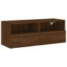 Brown Oak TV Wall Cabinet | Space-Saving Design | 80x30x30 cm