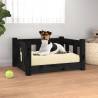 Dog Bed Black 55.5x45.5x28 cm Solid Wood Pine Colour black Size 55.5 x 45.5 x 28 cm 