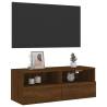 Brown Oak TV Wall Cabinet | Space-Saving Design | 80x30x30 cm