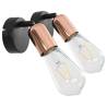 Stylish Black & Copper Spot Lights: 2 pcs with Filament Bulbs