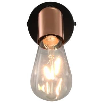 Stylish Black & Copper Spot Lights: 2 pcs with Filament Bulbs