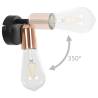 Stylish Black & Copper Spot Lights: 2 pcs with Filament Bulbs