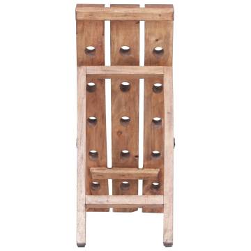 Rustic 15-Bottle Wine Rack - Solid Reclaimed Wood