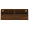 Brown Oak TV Wall Cabinet | Space-Saving Design | 80x30x30 cm