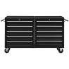 Tool Trolley with 10 Drawers - Sturdy Black Steel