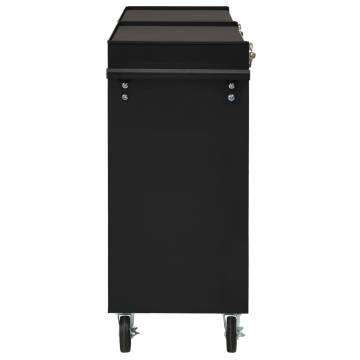 Tool Trolley with 10 Drawers - Sturdy Black Steel