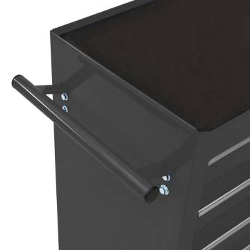 Tool Trolley with 10 Drawers - Sturdy Black Steel