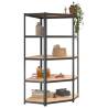 5-Layer Corner Shelf - Anthracite Steel & Engineered Wood | Hipo Marke