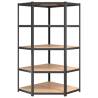 5-Layer Corner Shelf - Anthracite Steel & Engineered Wood | Hipo Marke