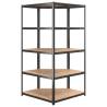 5-Layer Corner Shelf - Anthracite Steel & Engineered Wood | Hipo Marke