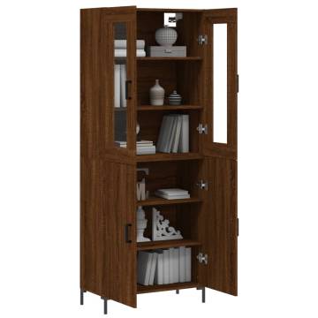 Elegant Brown Oak Highboard - 69.5x34x180 cm | HipoMarket