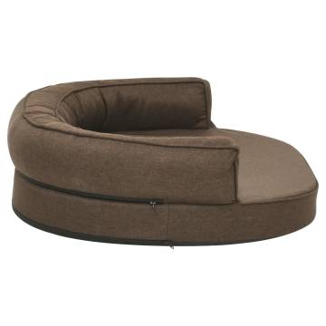 Ergonomic Dog Bed Mattress 75x53 cm - Luxury Brown Linen Look