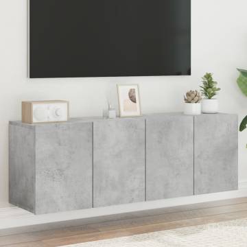 Stylish Wall-Mounted TV Cabinets - Concrete Grey - 2 pcs