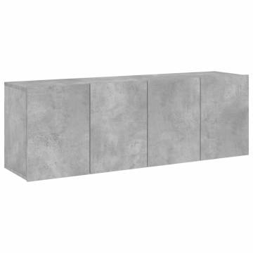 Stylish Wall-Mounted TV Cabinets - Concrete Grey - 2 pcs