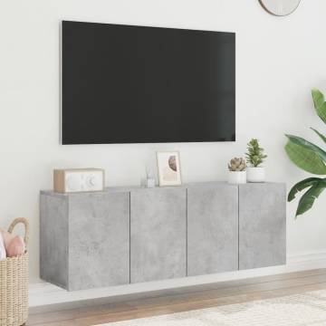 Stylish Wall-Mounted TV Cabinets - Concrete Grey - 2 pcs