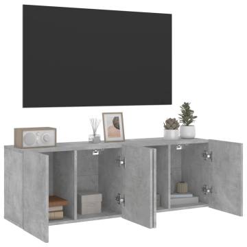 Stylish Wall-Mounted TV Cabinets - Concrete Grey - 2 pcs