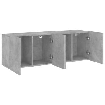 Stylish Wall-Mounted TV Cabinets - Concrete Grey - 2 pcs