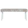 Stylish 110 cm White Rattan & Mango Wood Bench | Hipo Market