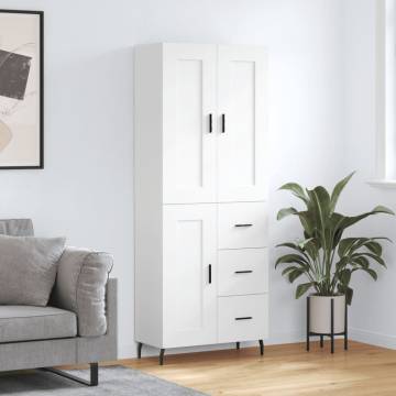 Stylish Highboard White 69.5x34x180 cm - Durable & Elegant