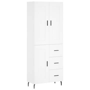 Stylish Highboard White 69.5x34x180 cm - Durable & Elegant