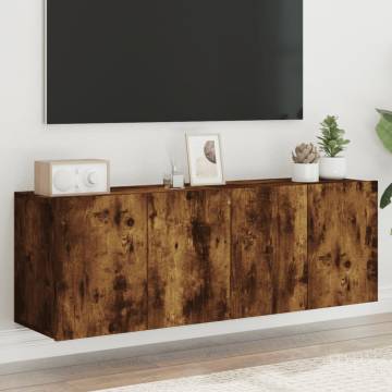 Wall-Mounted TV Cabinets - Smoked Oak - 2 pcs | HipoMarket