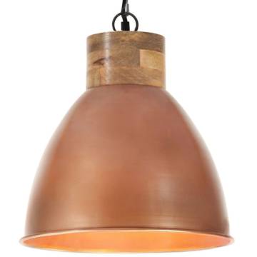 Industrial Hanging Lamp Copper Iron & Solid Wood - 35 cm E27